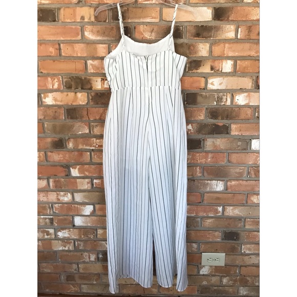 Elle Rae Green and White Striped Jumpsuit Small - Picture 2 of 6